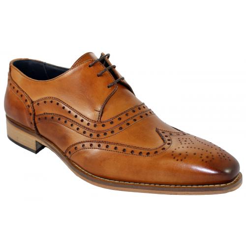 Duca Di Matiste 1704 Cognac Genuine Italian Calfskin Leather Shoes.